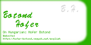 botond hofer business card